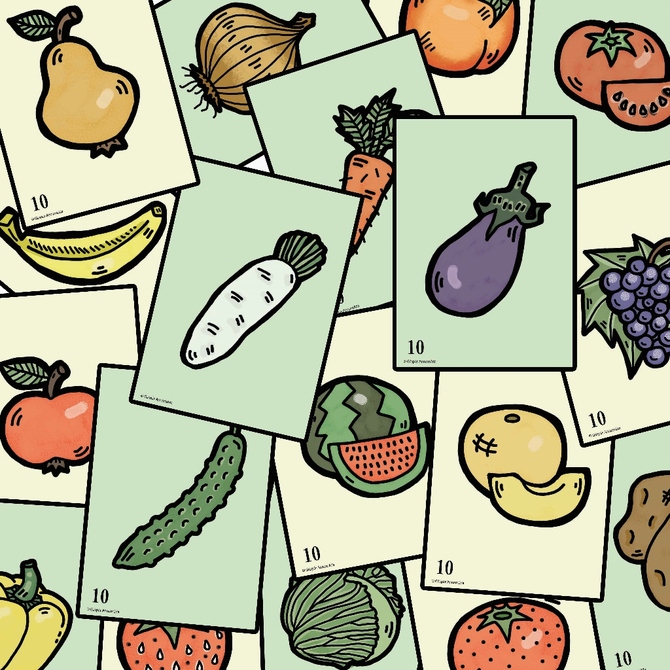 cards - fruits and vegetables
