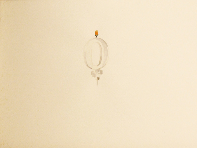 zero birthday candle
