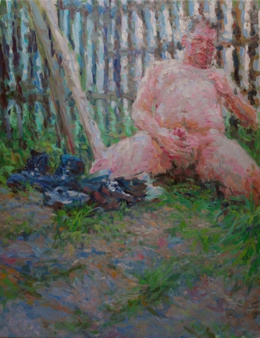 2014-11-16, Web-profile Shoot, in a Bycicle Shed, 200x155cm