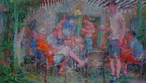 2015-01-30, Act in a Garden, oil on canvas 200x350 cm - thumbnail