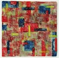 "Bergamo #01" scented wax stratification on canvas - thumbnail
