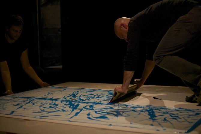 Matrica ako ring IV.; akčná grafika  2016, divadlo Pôtoň - Bátovce / Matrix as a ring IV.; action printmarking  2016, theater Pôtoň - Bátovce