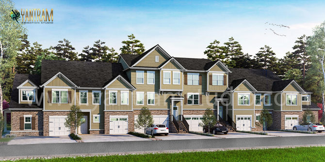 Services de conception extérieure 3D pour un appartement moderne par Architectural Visualization Company 2021 - Paris, France